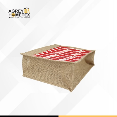 Buy Jute Shopping Bag with Zipper, Natural & Red, (12"x10")  Best Price In Bangladesh