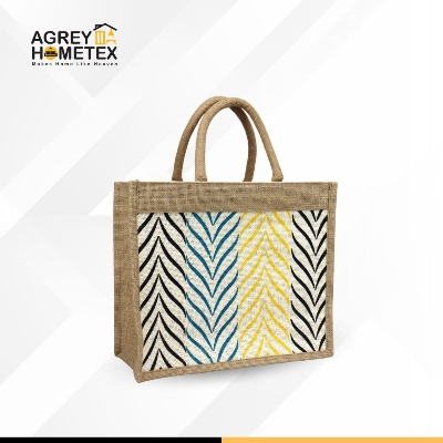 Buy Jute Shopping Bag with Zipper, Natural & Multicolor, (12"x10")  Best Price In Bangladesh