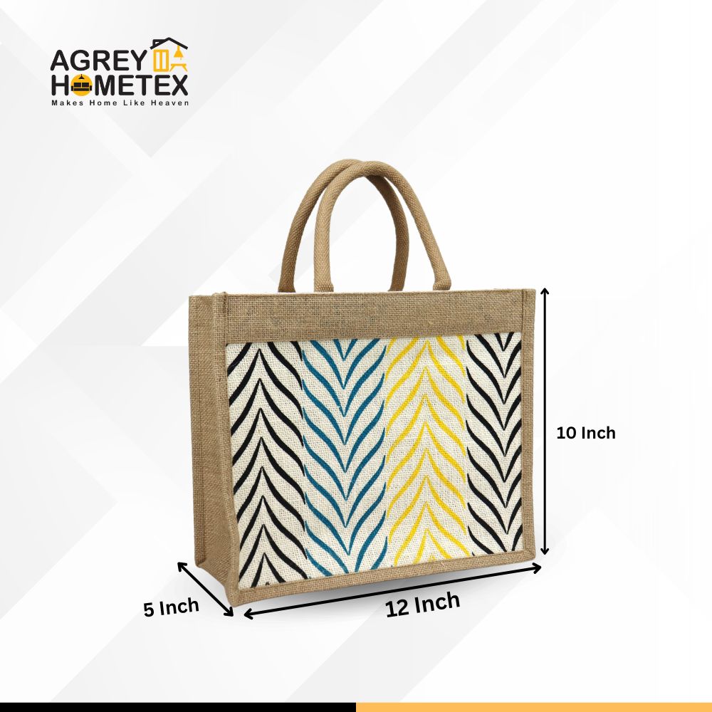 Buy Jute Shopping Bag with Zipper, Natural & Multicolor, (12"x10")  Best Price In Bangladesh