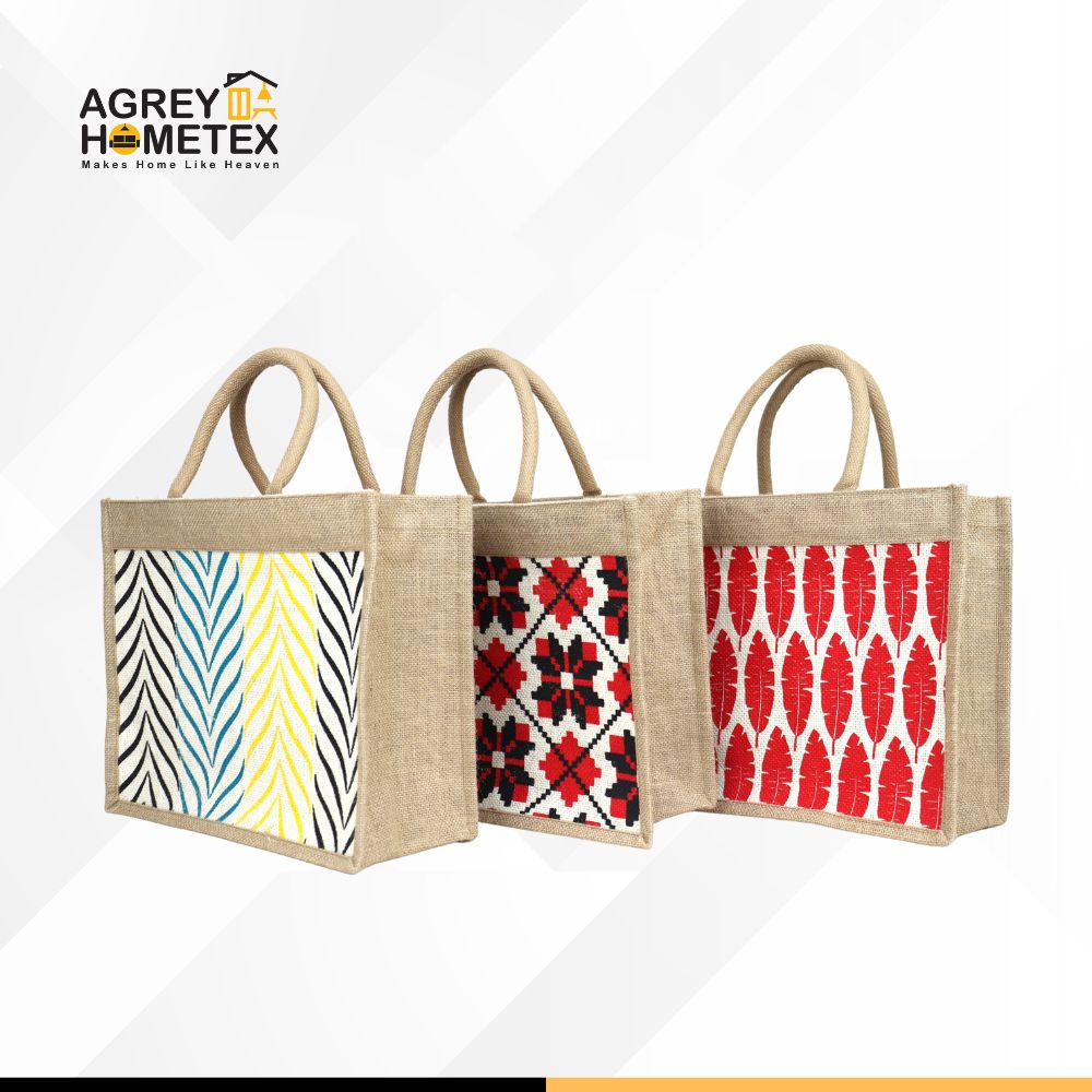 Buy Jute Shopping Bag with Zipper, Natural & Multicolor, (12"x10")  Best Price In Bangladesh