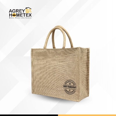 Buy Jute Shopping Bag with Zipper, Natural & Multicolor, (12"x10")  Best Price In Bangladesh