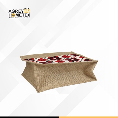 Buy Jute Shopping Bag with Zipper, Natural & Multicolor, (12"x10")  Best Price In Bangladesh