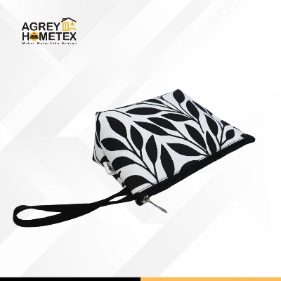 Buy Pouch / Makeup Bag, Cotton Fabric, Black & white, (6"x10")  Best Price In Bangladesh