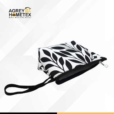 Buy Pouch / Makeup Bag, Cotton Fabric, Black & white, (6"x10")  Best Price In Bangladesh