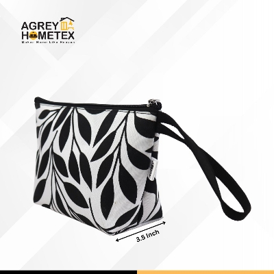 Buy Pouch / Makeup Bag, Cotton Fabric, Black & white, (6"x10")  Best Price In Bangladesh