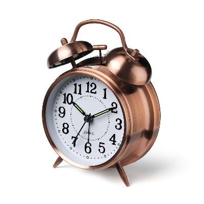 Picture of Explore The Bronze Perfect Kids' Bedroom Alarm Clock - A Heavy Copper Twin Bell Alarm Clock, The Ideal Choice For Students' Bedrooms - wall clock