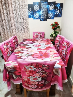 Buy 3D প্রিন্টেড ৬টি চেয়ার এবং ১টি টেবিল কাভারসহ মোট ৭ পিসের কমপ্লিট সেট। পোশাক বাড়ি শপ at Best Prices in Bangladesh