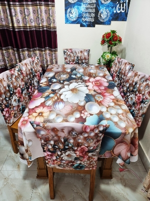Buy 3D প্রিন্টেড ৬টি চেয়ার এবং ১টি টেবিল কাভারসহ মোট ৭ পিসের কমপ্লিট সেট। পোশাক বাড়ি শপ at Best Prices in Bangladesh
