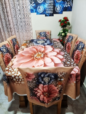 Buy 3D প্রিন্টেড ৬টি চেয়ার এবং ১টি টেবিল কাভারসহ মোট ৭ পিসের কমপ্লিট সেট। পোশাক বাড়ি শপ at Best Prices in Bangladesh