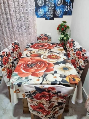 Buy 3D প্রিন্টেড ৬টি চেয়ার এবং ১টি টেবিল কাভারসহ মোট ৭ পিসের কমপ্লিট সেট। পোশাক বাড়ি শপ at Best Prices in Bangladesh