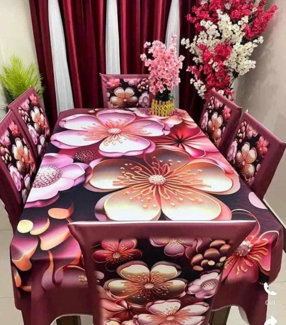 Buy 3D প্রিন্টেড ৬টি চেয়ার এবং ১টি টেবিল কাভারসহ মোট ৭ পিসের কমপ্লিট সেট। পোশাক বাড়ি শপ at Best Prices in Bangladesh