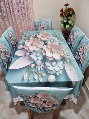 Buy 3D প্রিন্টেড ৬টি চেয়ার এবং ১টি টেবিল কাভারসহ মোট ৭ পিসের কমপ্লিট সেট। পোশাক বাড়ি শপ at Best Prices in Bangladesh