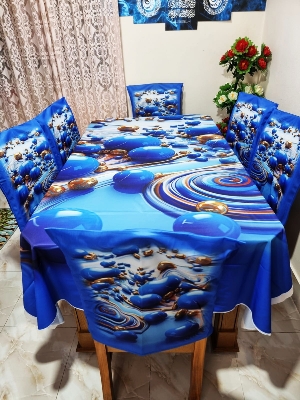 Buy 3D প্রিন্টেড ৬টি চেয়ার এবং ১টি টেবিল কাভারসহ মোট ৭ পিসের কমপ্লিট সেট। পোশাক বাড়ি শপ at Best Prices in Bangladesh