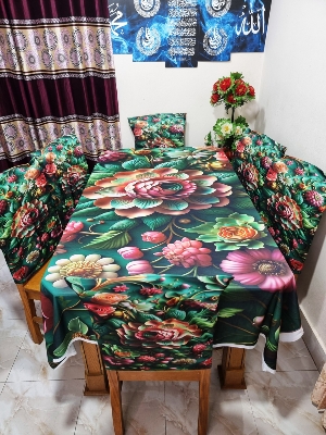 Buy 3D প্রিন্টেড ৬টি চেয়ার এবং ১টি টেবিল কাভারসহ মোট ৭ পিসের কমপ্লিট সেট। পোশাক বাড়ি শপ at Best Prices in Bangladesh