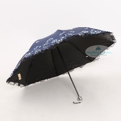 Picture of Ladies Fashionable and Elegant Anti UV Sunshade Print Border Lace Umbrella