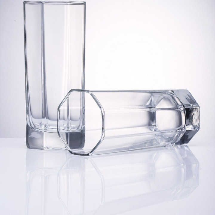 Picture of Water Glass Set for Dining Table Juice Glass Heavy Base Tall Bar Glass - Drinking Glasses for Water, Juice, Beer, Wine, and Cocktails 295ml,
