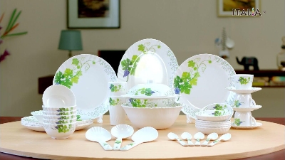 Picture of Italiano Melamine Snodrop 52 Piece Crazie Dinner Set - Different Colors - Elevate Your Dining Experience - Easy To Use and Clean