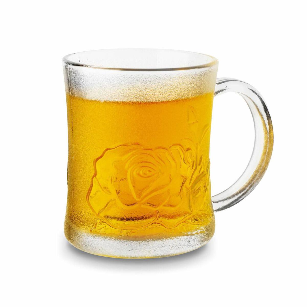 Picture of 250 ml Clear Pressed Frosted Mugs Roses 1 pc.
