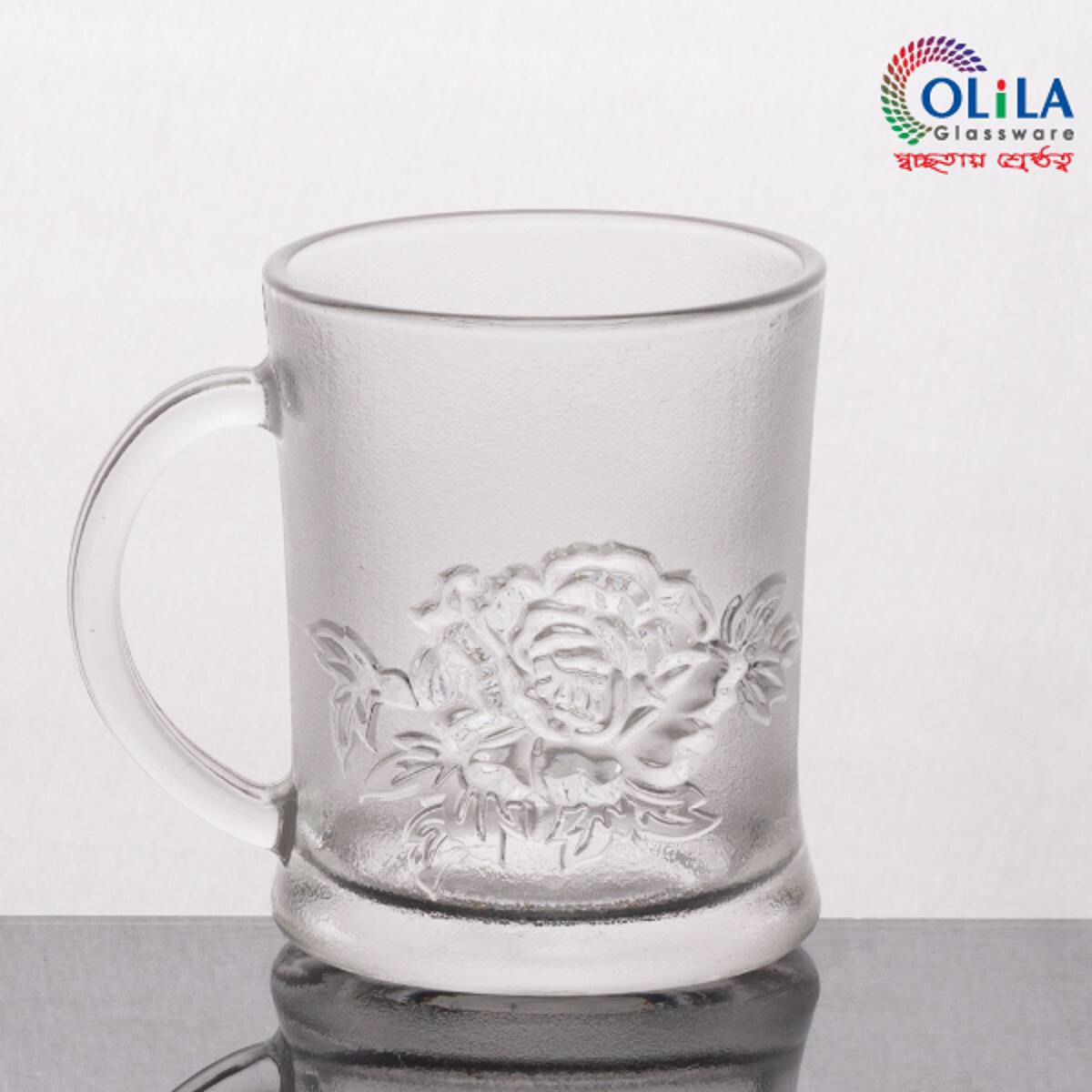 Picture of Frosted Rose Pressed Glass Cup Mugs Set Of

6 Pcs.