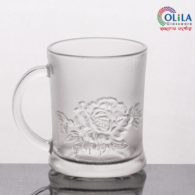 Picture of Frosted Rose Pressed Glass Cup Mugs Set Of

6 Pcs.