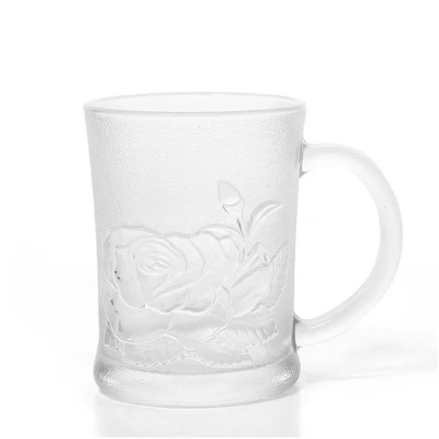 Picture of Frosted Rose Pressed Glass Cup Mugs Set Of

6 Pcs.