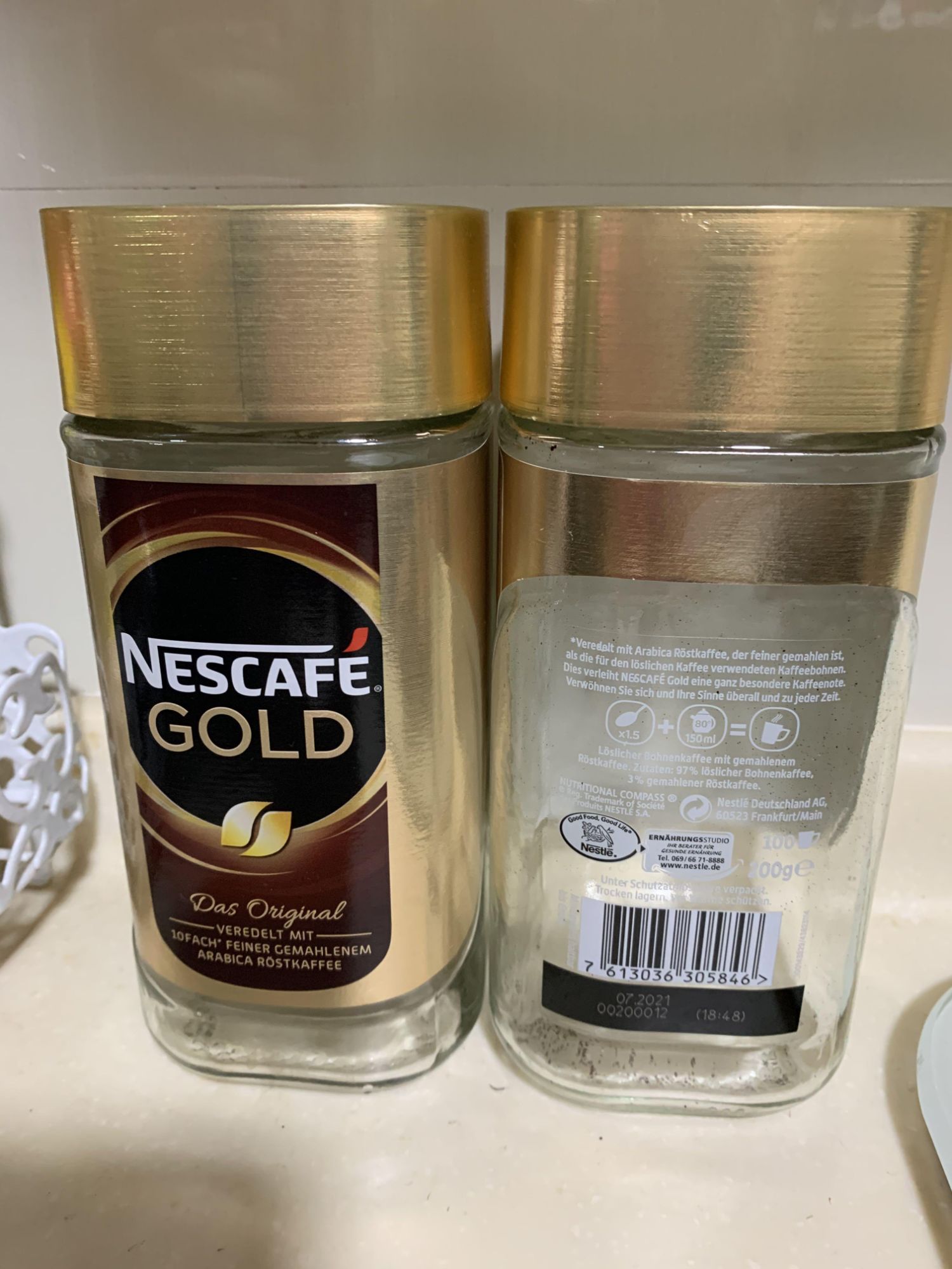 Picture of EMPTY Nescafe Glass Jars 50gm Used Jar for Storage, Arts/Crafts Etc - 6 pcs.