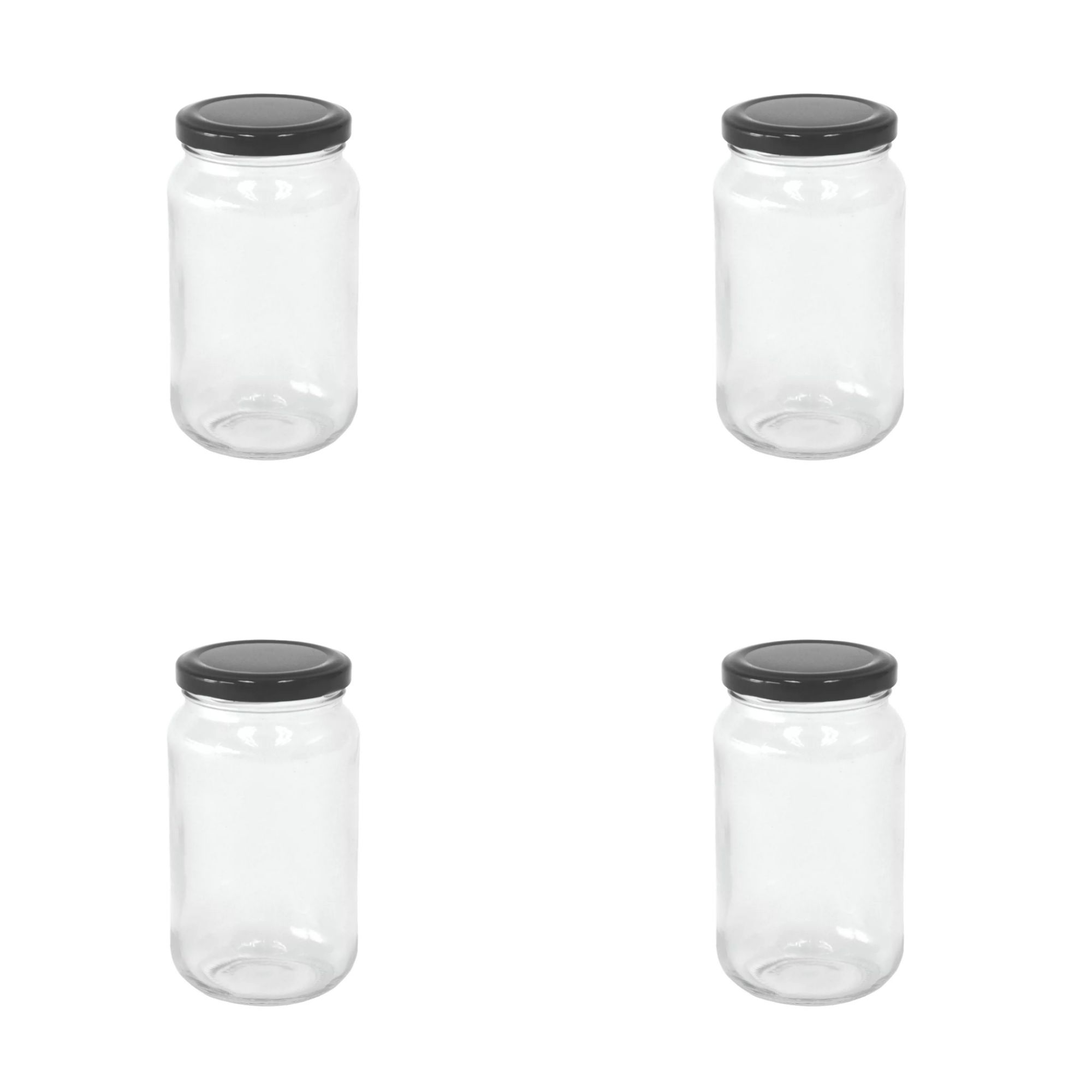 Picture of 500g honey jar ,Clear Round Glass Jar & Black Lid
4 pcs set.