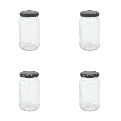 Picture of 500g honey jar ,Clear Round Glass Jar & Black Lid
4 pcs set.
