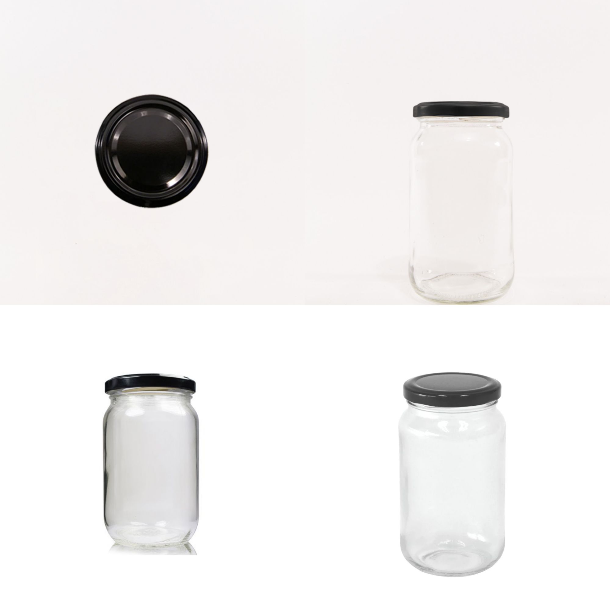 Picture of 500g honey jar ,Clear Round Glass Jar & Black Lid
4 pcs set.
