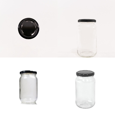 Picture of 500g honey jar ,Clear Round Glass Jar & Black Lid
4 pcs set.