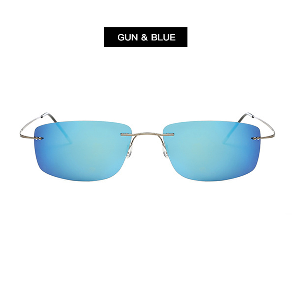 Picture of Rimless and Hingless Sunglasses Lightweight Polarized Titanium Material 