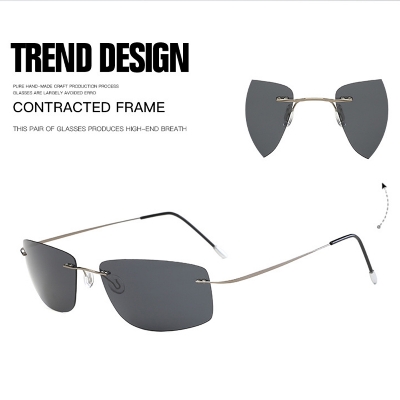 Picture of Men’s Rimless and Hingless Sunglasses High QualityTitanium and  Polarized