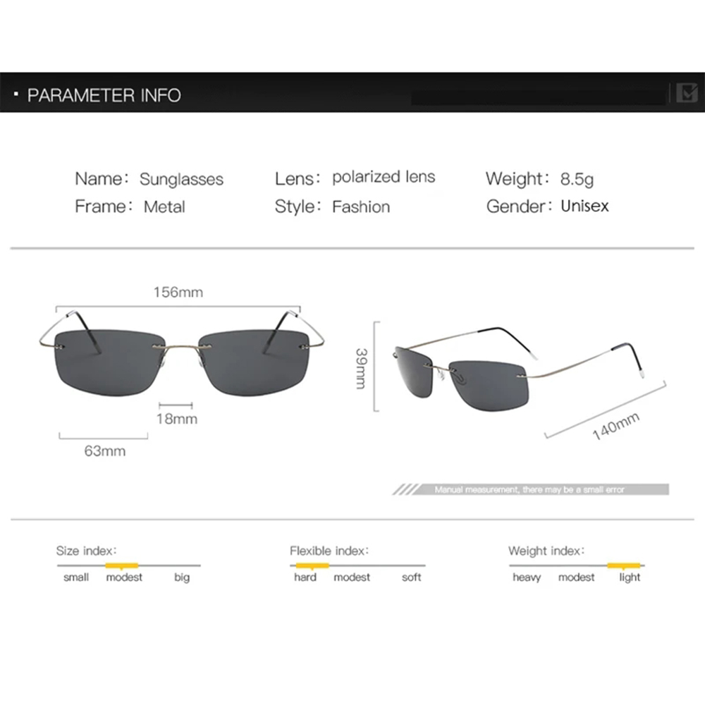 Picture of Men’s Rimless and Hingless Sunglasses High QualityTitanium and  Polarized