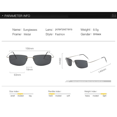 Picture of Men’s Rimless and Hingless Sunglasses High QualityTitanium and  Polarized