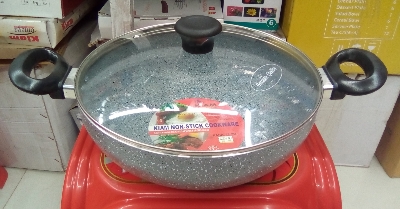 Picture of Kiam Marble Coated Karai With Glass Lid (22cm-30cm)