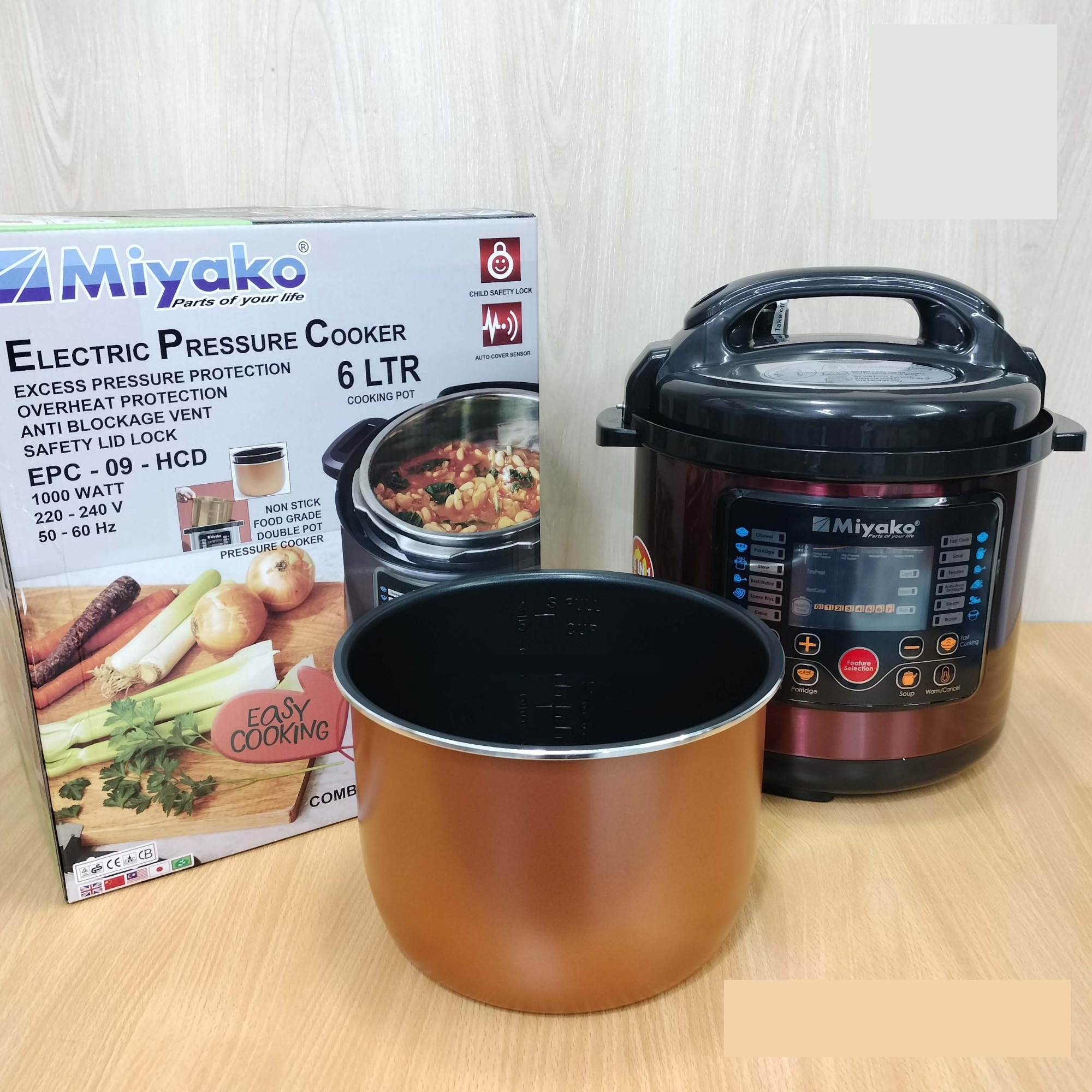 Picture of 6 Liter Miyako Electric Pressure Cooker Cooker EPC-09 DOUBLE POT
