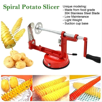 Picture of Potato Chips Maker, Manual spiral potato chips twister slicer cutter tornado twist machine