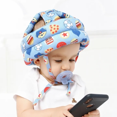 Picture of Baby anti-drop head cap, baby breathable, anti-bump head, toddler hat, child safety protective helmet, cotton breathable
