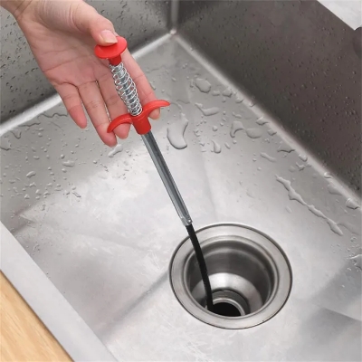 Picture of Drain Opener Cleaner Sticks Clog Remover Cleaning Tools, Drain Snake Spring Pipe Dredging Tools Household Hair Cleaner for Kitchen Sink