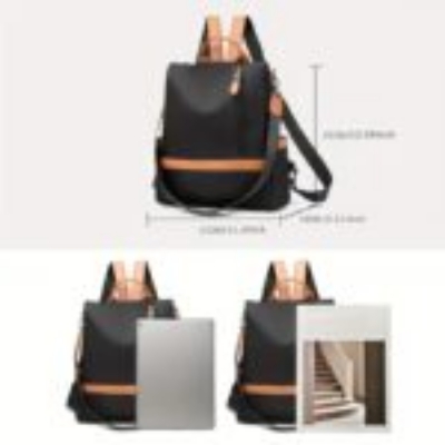 Picture of New Design Women Backpack Nylon Waterproof Anti-Theft Travel Bagpack(Apricot)