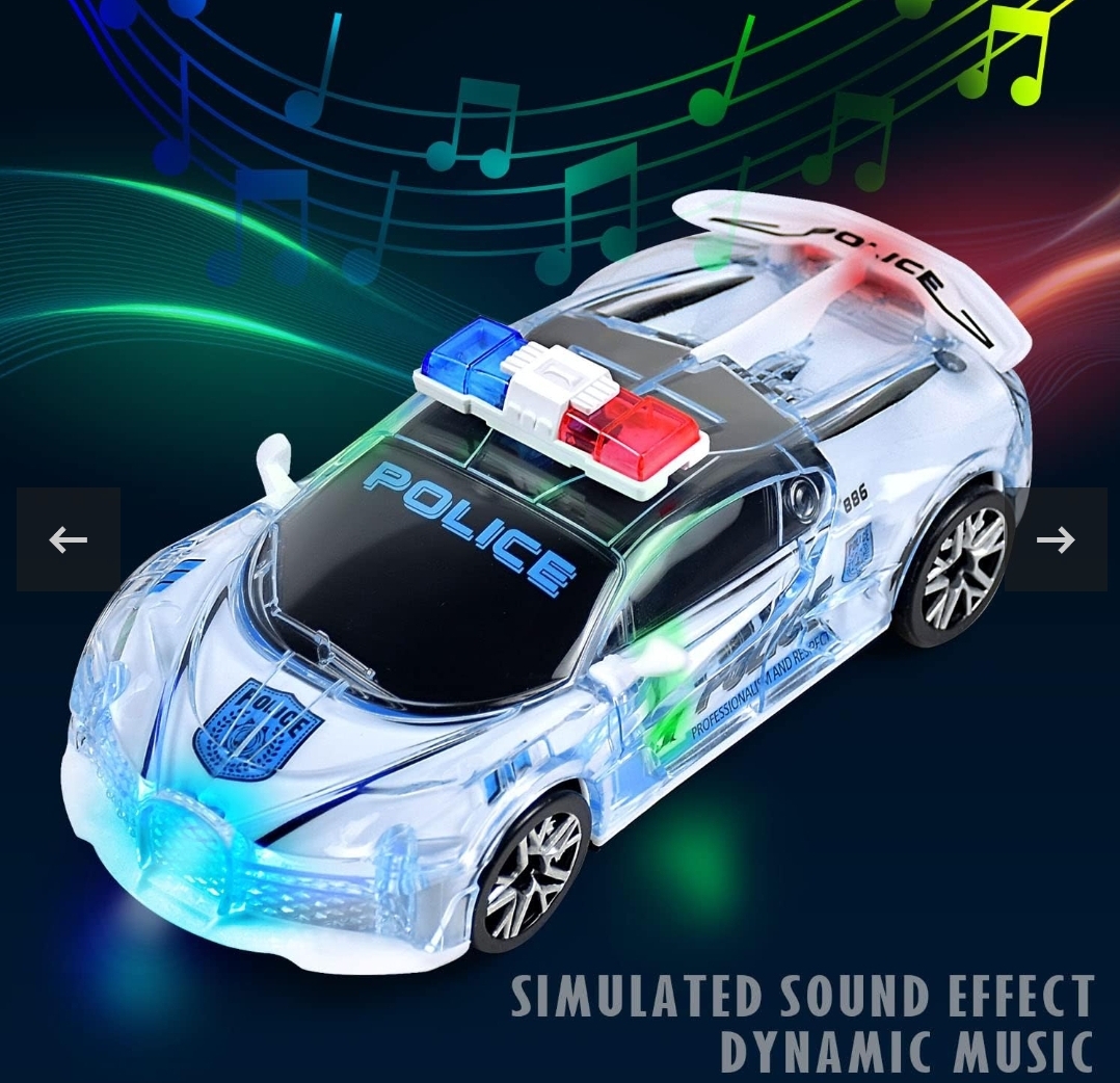 Picture of Police Car Toy with Light and Sound, 1:36 Car Toy for 3+ Years Old Boy and Girl Gift