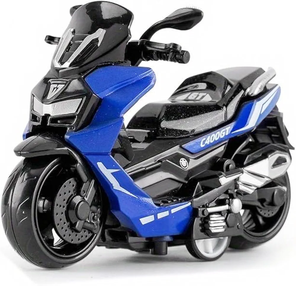 Picture of Racing Metal Bike Pull Back Motorbike Scooty with Moving Handle Action for Kids Boys Birthday Gift Age 2-12 Years