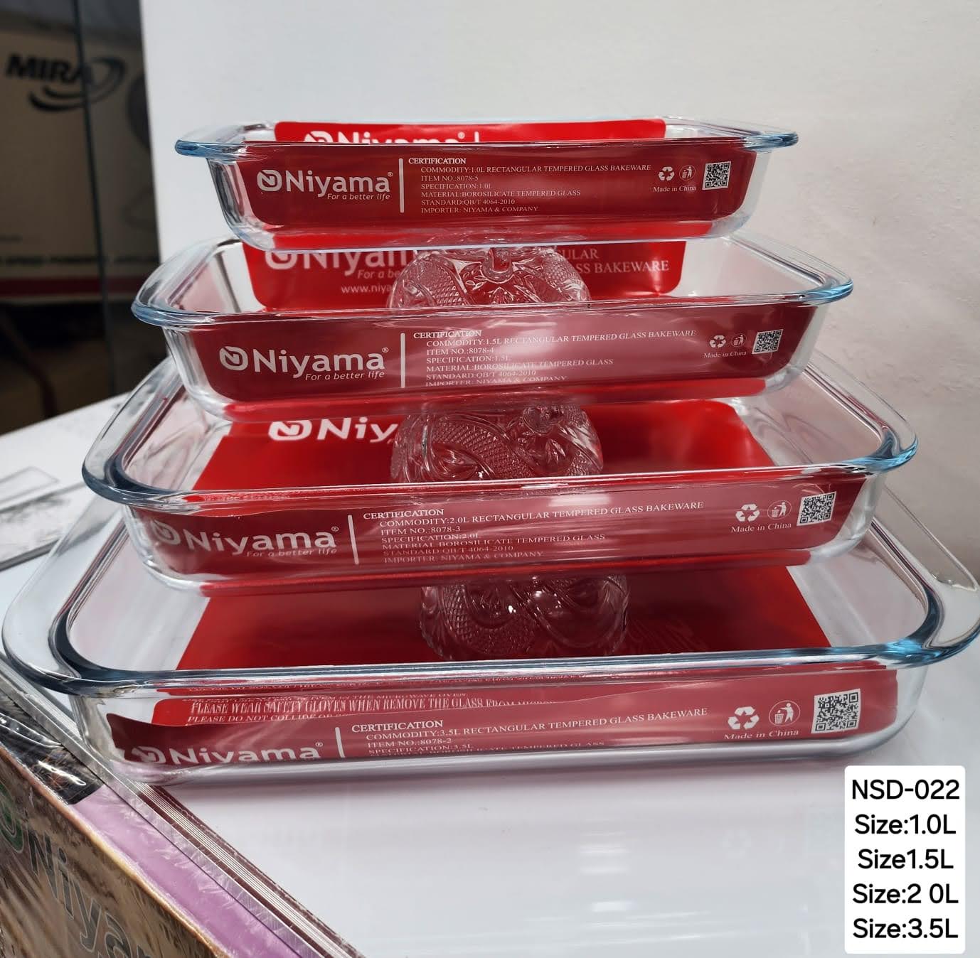 Picture of 4 Pcs Tempered Glass Rectangular Shaped Serving Bowls Set NSD-022