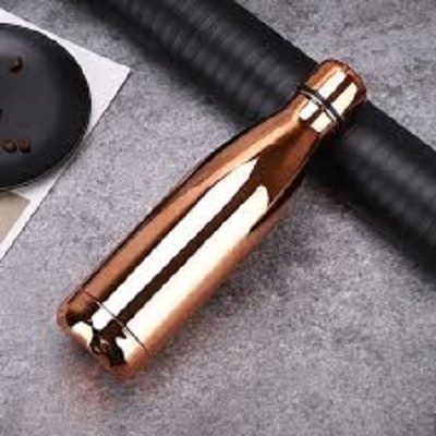 Picture of 500ml GOLDEN Stainless Steel Insulated Cup Bottle For Water Tea Coffee