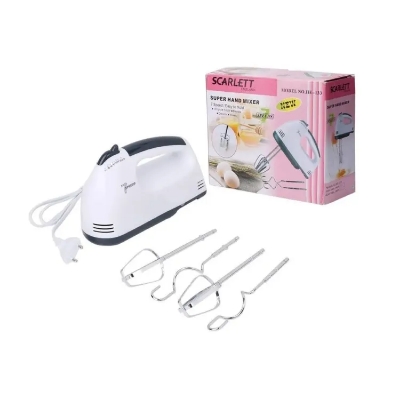 Picture of Scarlett HE-133 - Electric Egg Beater and Mixer for Cake Cream - White - Whisk, Mix, and Blend with Ease