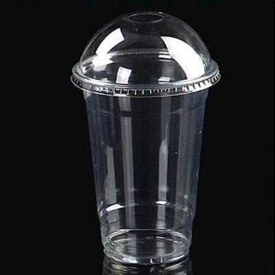 Picture of 100PCS One time Plastic Juice Glass/ Cake jar 350 Ml With Lid