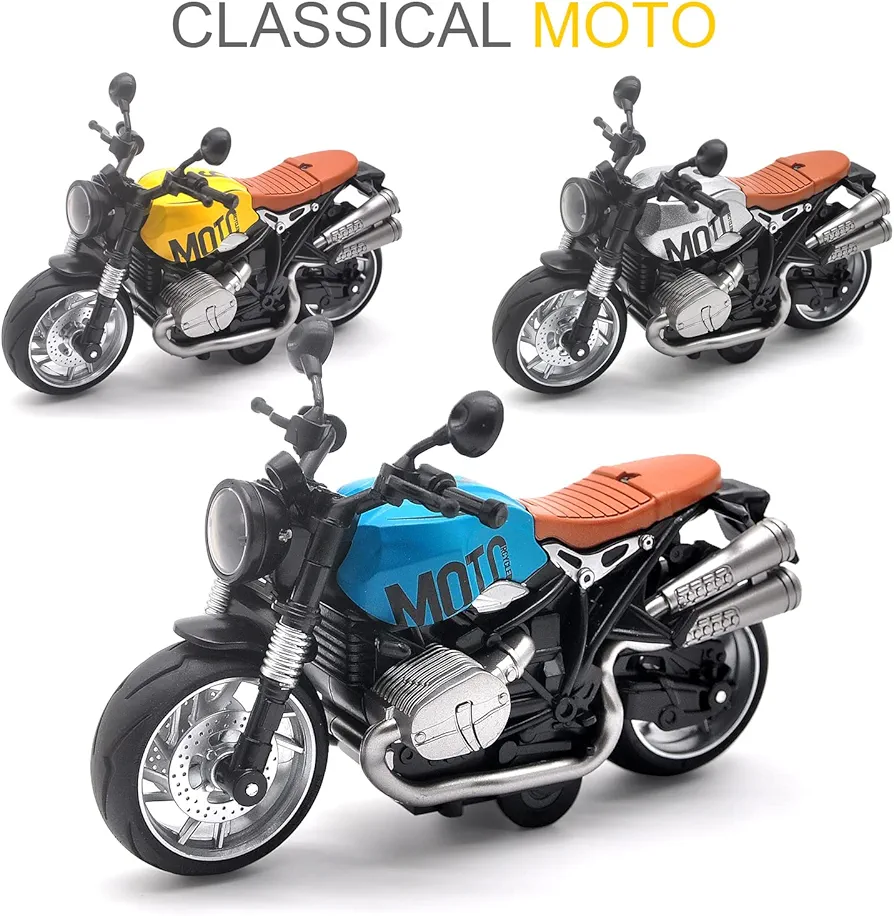 Picture of 1PC Motorcycle Toys for Kids - Pull Back Toy Motorcycle Model 1/12 Scale with Lights and Sounds, Die-Cast Motorcycles Toy for Boys Kids Age 3-12 Year