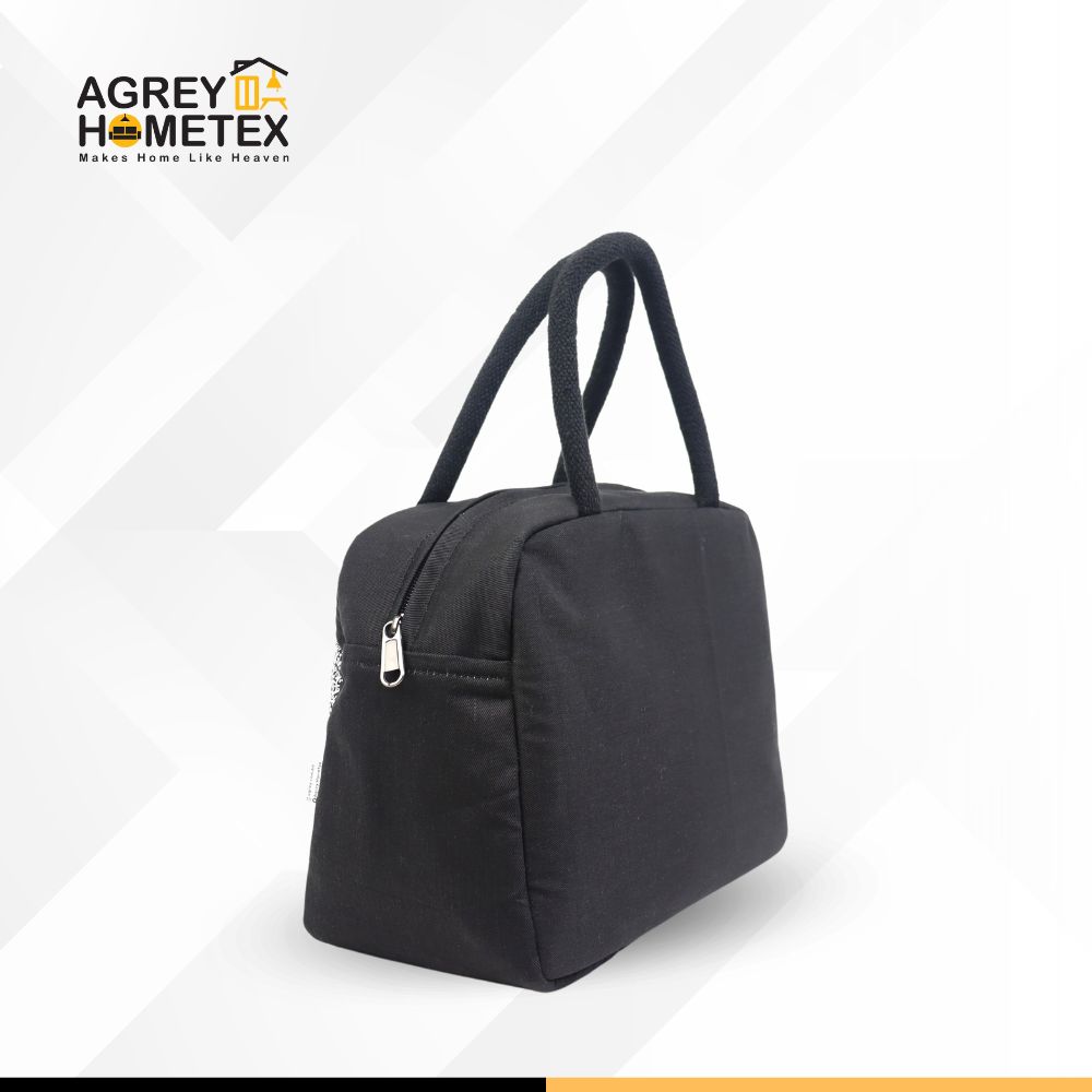Buy Lunch Carry Bag, Cotton Fabric , Black, (10.5″x8.5″x5″)  Best Price In Bangladesh