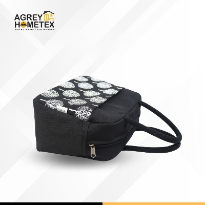 Buy Lunch Carry Bag, Cotton Fabric , Black, (10.5″x8.5″x5″)  Best Price In Bangladesh