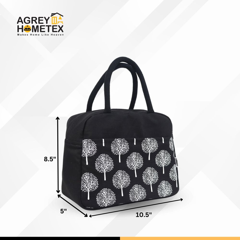 Buy Lunch Carry Bag, Cotton Fabric , Black, (10.5″x8.5″x5″)  Best Price In Bangladesh